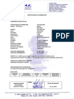 Certificado de Calibracion de GPS