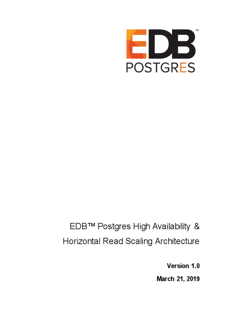 EDB High Availability Scalability v1.0 | PDF | Postgre Sql ...