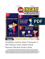 Pendidikan Jasmani Kelas IV Semester II SDIT Mutiara Insani, Materi Gerak Dominan Aktivitas Senam Lantai