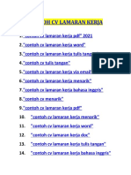 Contoh CV Lamaran Kerja