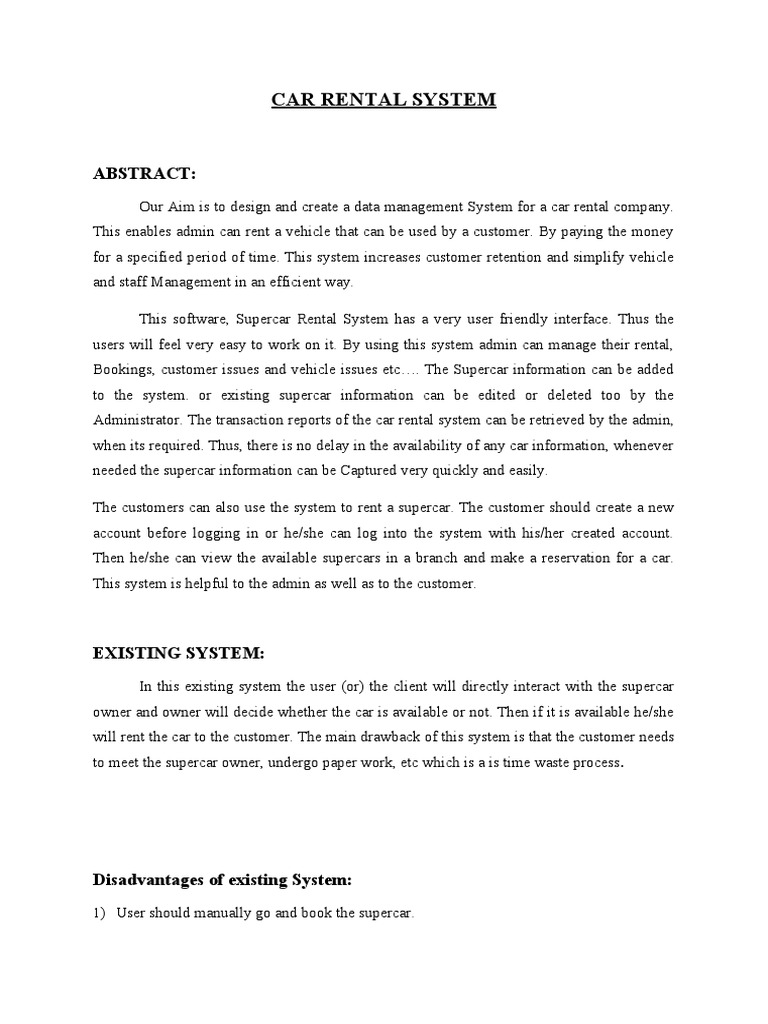 Supercar Rental Management System | PDF | User (Computing) | Login