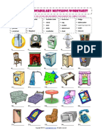 TEXT 2 BU 2 UNIT 4 in My House Furniture Vocabulary Matching Exercise Worksheet
