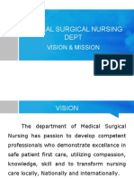 Vision & Mission of Medical Surgical Nursing Department