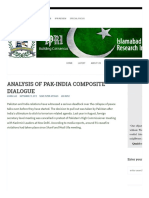 ANALYSIS OF PAK-INDIA COMPOSITE DIALOGUE - Islamabad Policy Research Institute