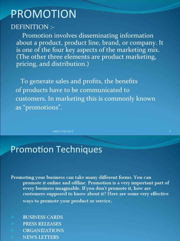 Elements of Promotion Mix | PDF