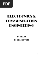 Electronics & Communication Engineering: B. Tech Iii Semester