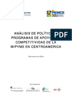 Analisis Politicas y Programas Apoyo Competitividad MIPYME CA Cenpromype2006