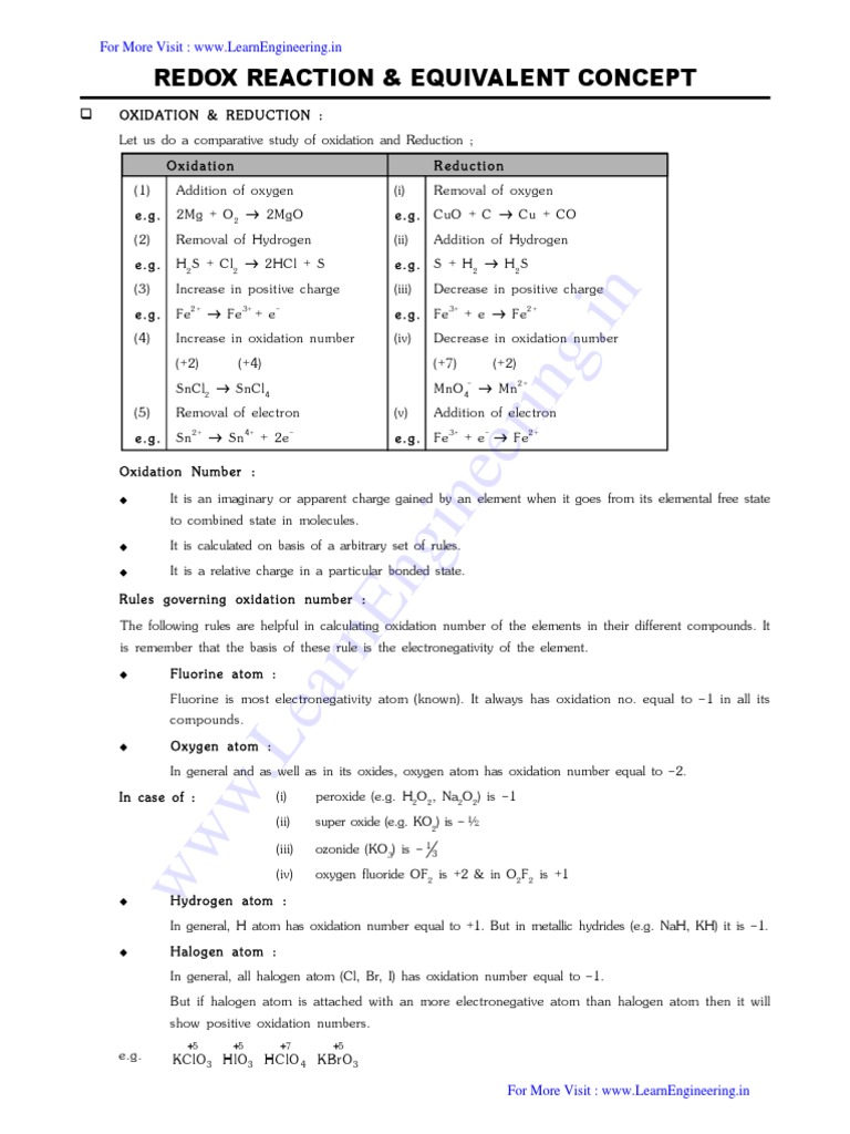Chemistry Students' Redox Guide | PDF | Redox | Chemical Reactions