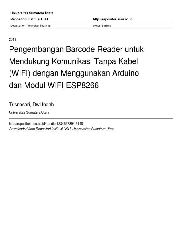 Implementasi Barcode Arduino 2019 141402064 | PDF