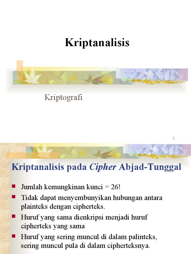 Kriptanalisis Cipher Abjad-Tunggal | PDF