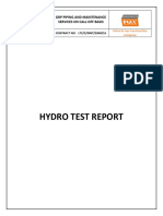 Hydro Test Report: GRP Piping and Maintenance Services On Call-Off Basis