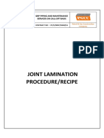 Joint Lamination Procedure/Recipe: GRP Piping and Maintenance Services On Call-Off Basis
