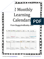 12 Monthly Learning Calendars: ©2014 Buggy and Buddy Graphics by KPM Doodles
