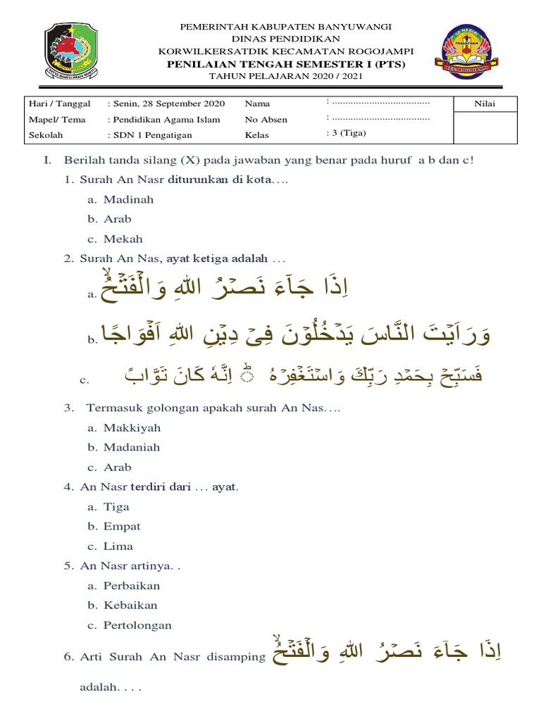 Surah an-nasr diturunkan di kota