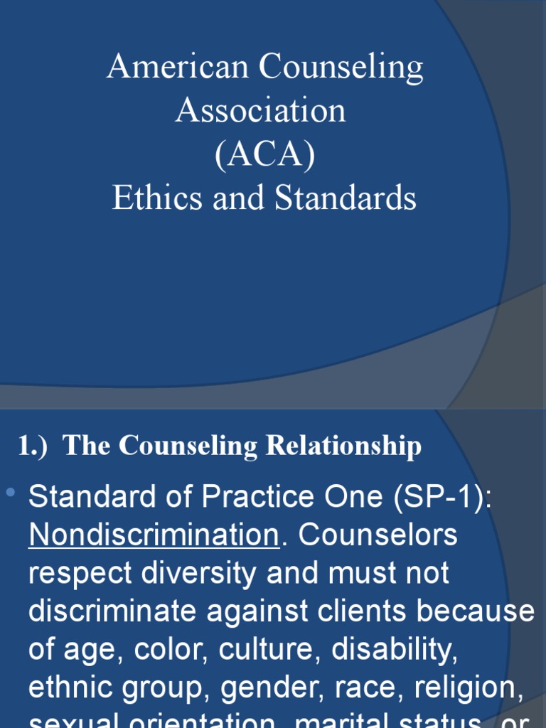 ACA Code of Ethics Overview 2023 | PDF | Confidentiality | School Counselor