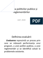 Evaluarea Politicilor Publice Și Reglementărilor