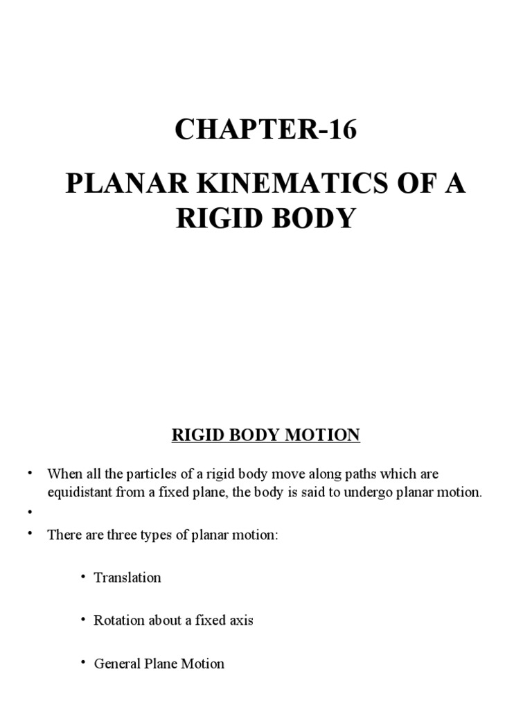 Planar Kinematics of Rigid Bodies | PDF | Rotation Around A Fixed Axis ...
