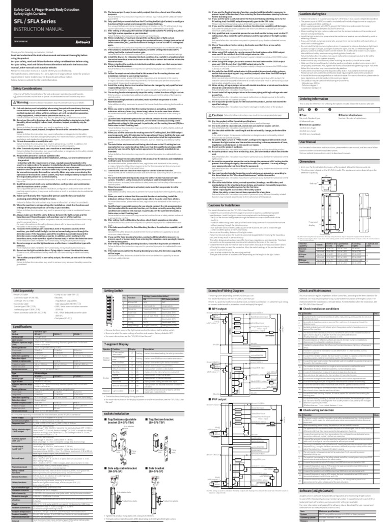 SFL / SFLA Series: Instruction Manual | PDF | Hazards | Safety