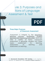 Three Purposes and Functions of Classroom Language Assessment
