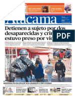 Diario El Diario de Atacama de Copiapó, Chile 12-07-2019 Detienen A Sujeto Por Dos Desaparecidas y Crimen Estuvo Preso Por Violación.