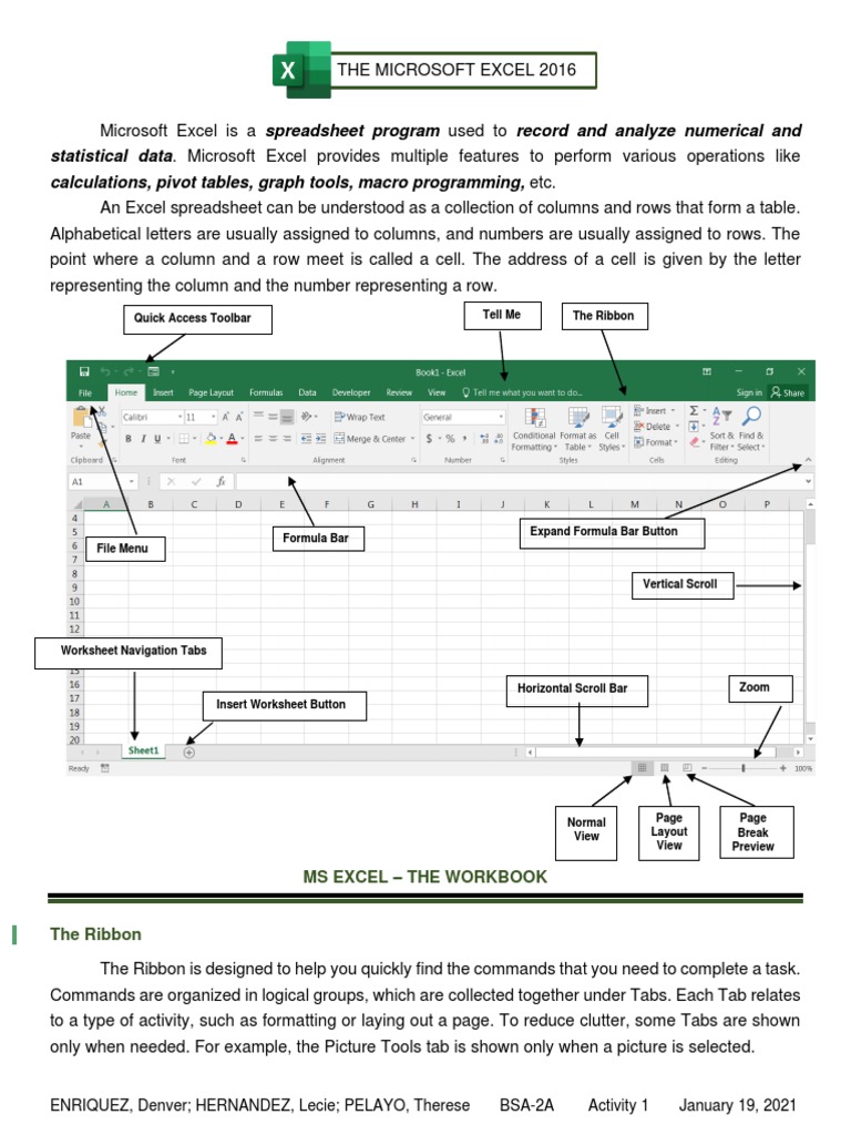 ExcelA1 EnriquezHernandezPelayo. | PDF | Microsoft Excel | Computer Science