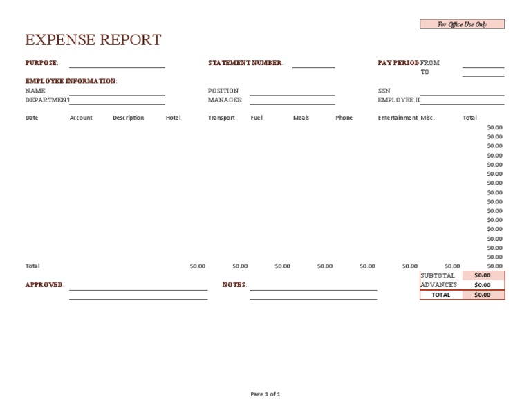 Expense Report Template for Excel | PDF | Business
