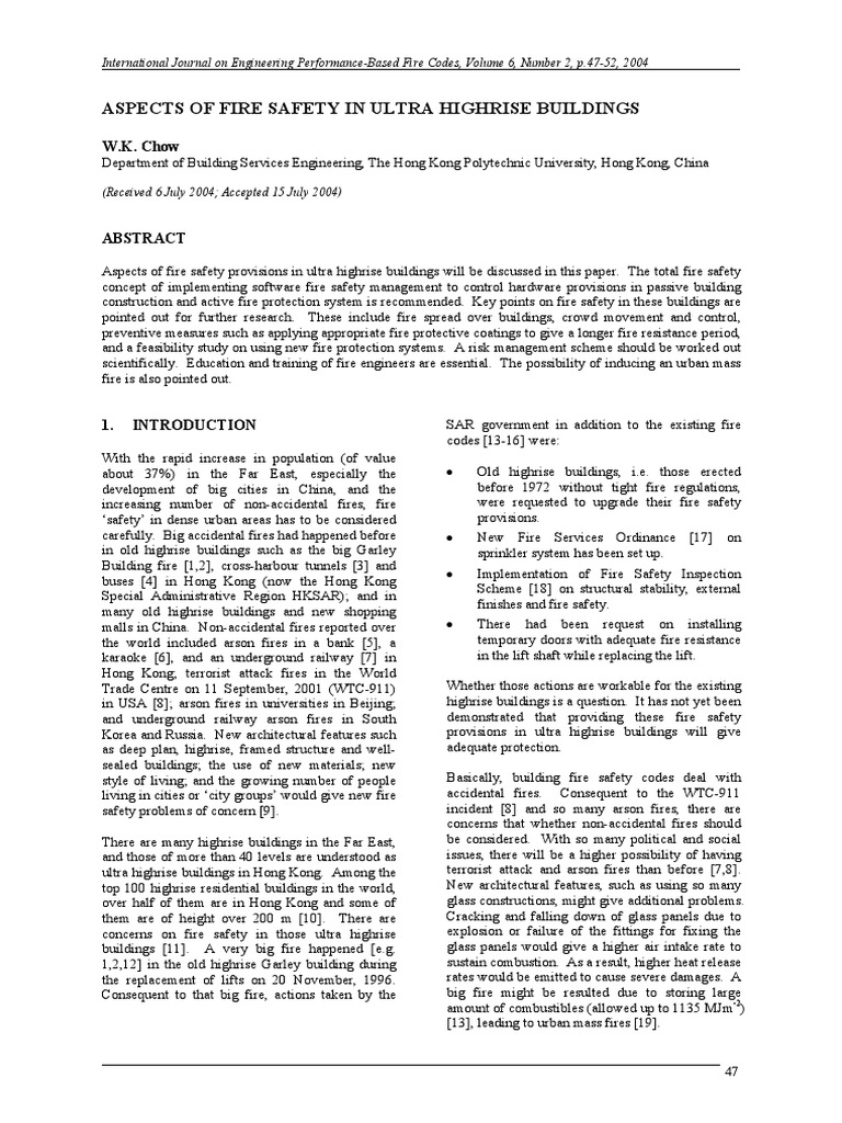 Aspects of Fire Safety in Ultra Highrise Buildings | PDF | Firefighting ...