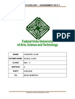 Social Psychology - Assignment No # 1: Name: Father Name: Class: Section: Shift: TO