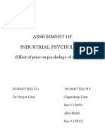 Assignment of Industrial Psychology