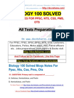 Biology 100 Solved Mcqs Notes for Ppsc, Nts, Css, Pms, Ots