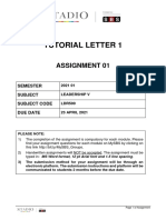 Tutorial Letter 1: Assignment 01