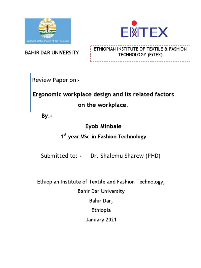 Ergonomic Workplace Design Review | PDF | Human Factors And Ergonomics ...