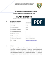 Sílabo Sintético: Especialidad Secretariado Ejecutivo