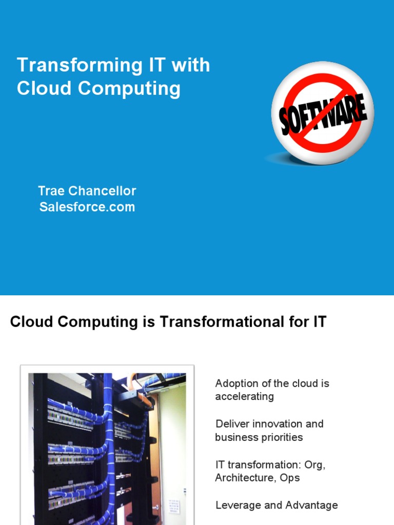 Transforming IT With Cloud Computing Presentation | PDF | Cloud ...
