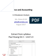 3.3 Breakeven Analysis