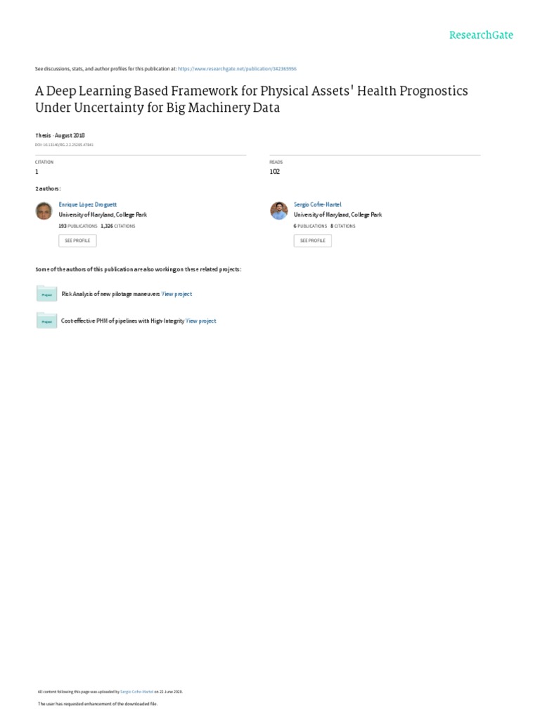 Deep Learning for Asset Health Prognostics | PDF | Statistical ...