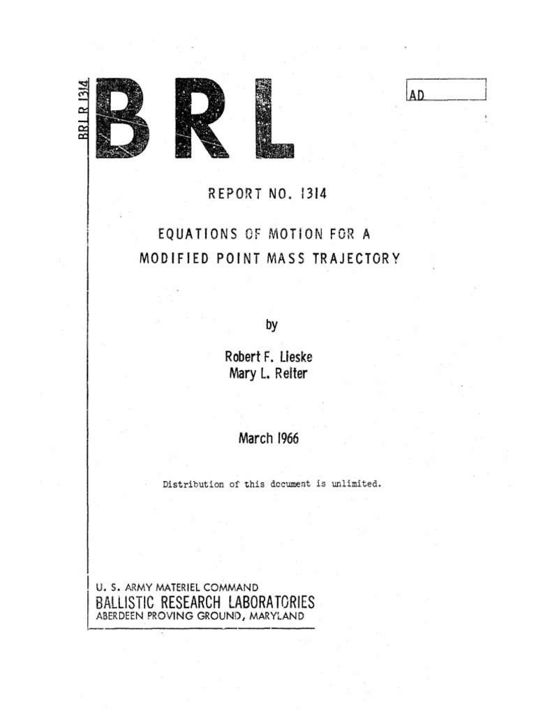 Modified Point Mass Trajectory Model | PDF | Rotation Around A Fixed ...