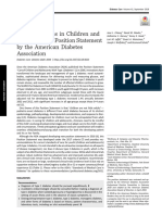 Type 1 Diabetes in Children and Adolescents: A Position Statement by The American Diabetes Association
