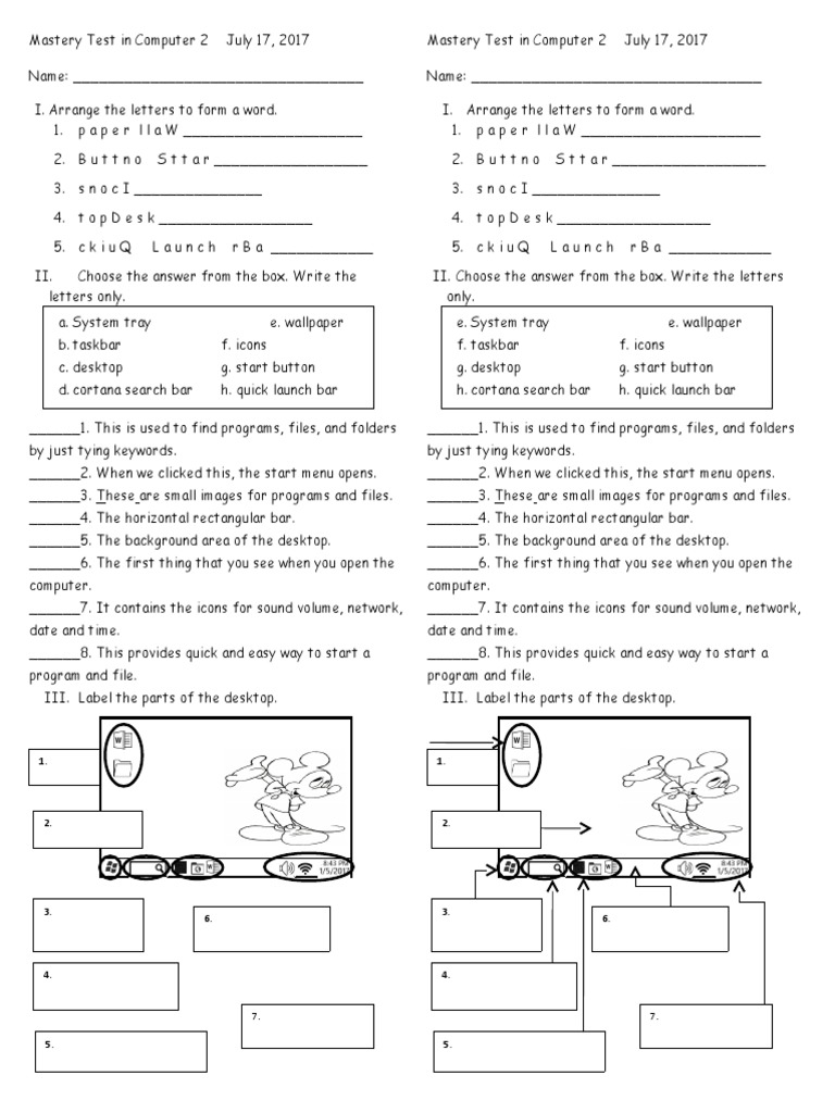 Computer 2 Mastery Test July 17 | PDF | Computer Architecture | Human ...
