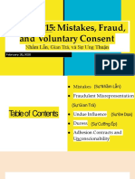 Chapter 15 - Mistakes, Fraud, and Voluntary Consent