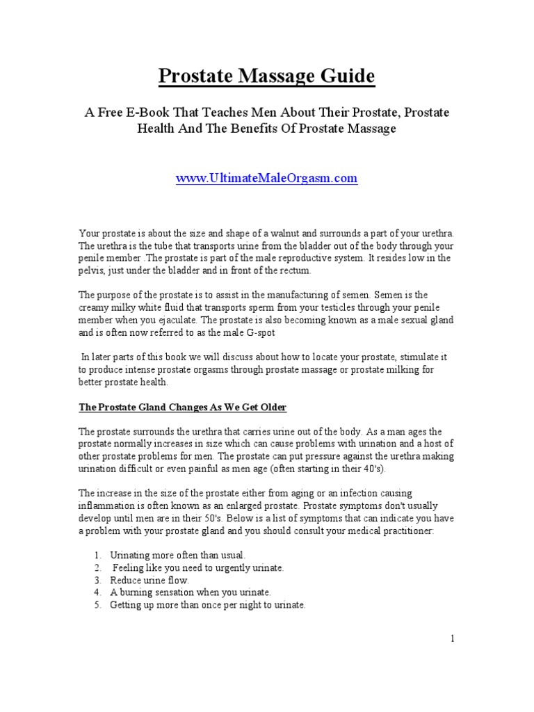 Prostate Massage For Health and Pleasure | PDF | Prostate Specific ...
