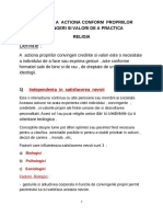 Nevoia de A Actiona Propriilor Convingeri Si Valori de A Practica Religia