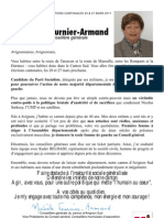 Lettre de candidature - Michèle Fournier-Armand
