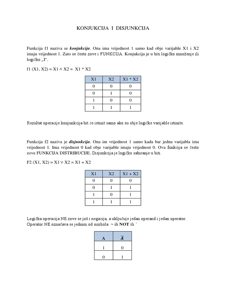 Konjukcija I Disjunkcija | PDF