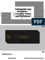 Probability and Statistics Practice Tests and Solutions