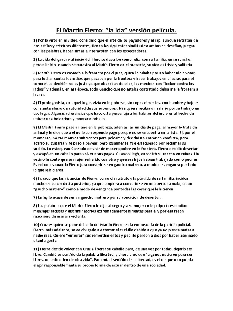 El Martín Fierro La Ida Versión Película Pdf