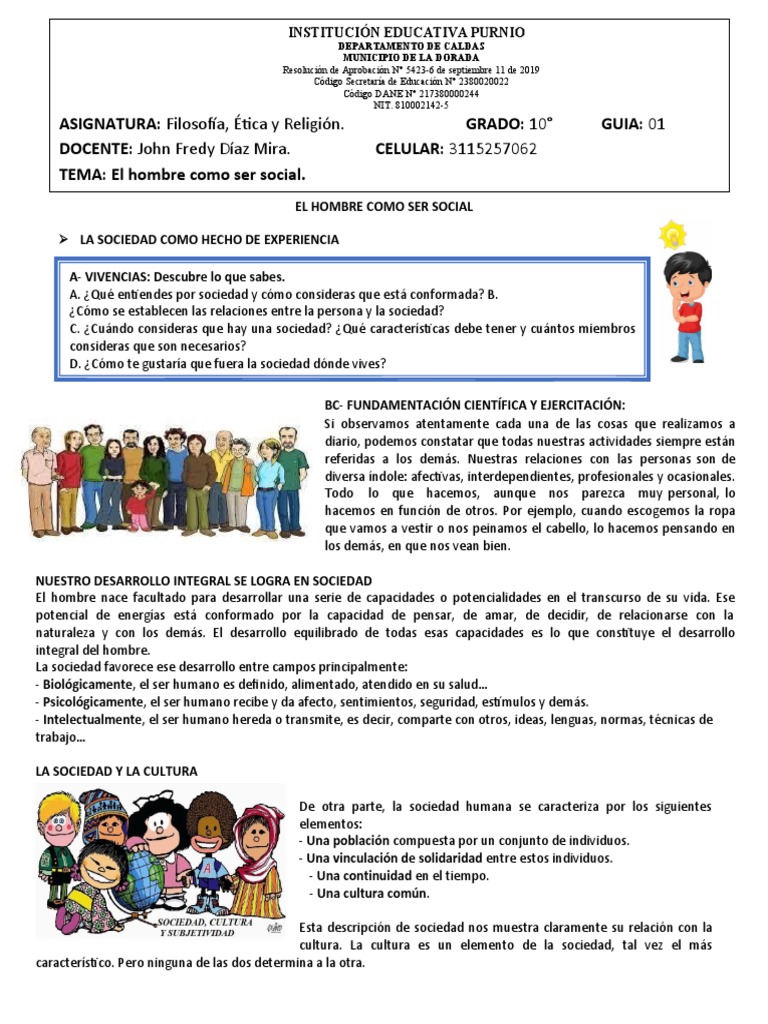 El Hombre como Ser Social en Sociedad | PDF | Sociedad | Sociología