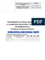 PTS para La Calibracion, Instalacion y Conexion de Instrumento Pc-Orc-02, Pc-Orc-03, Pc-Orc-05.