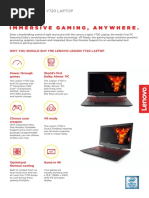 Immersive Gaming, Anywhere.: Lenovo™ Legion Y720 Laptop