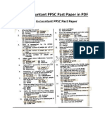 Deputy Accountant PPSC Past Paper in PDF